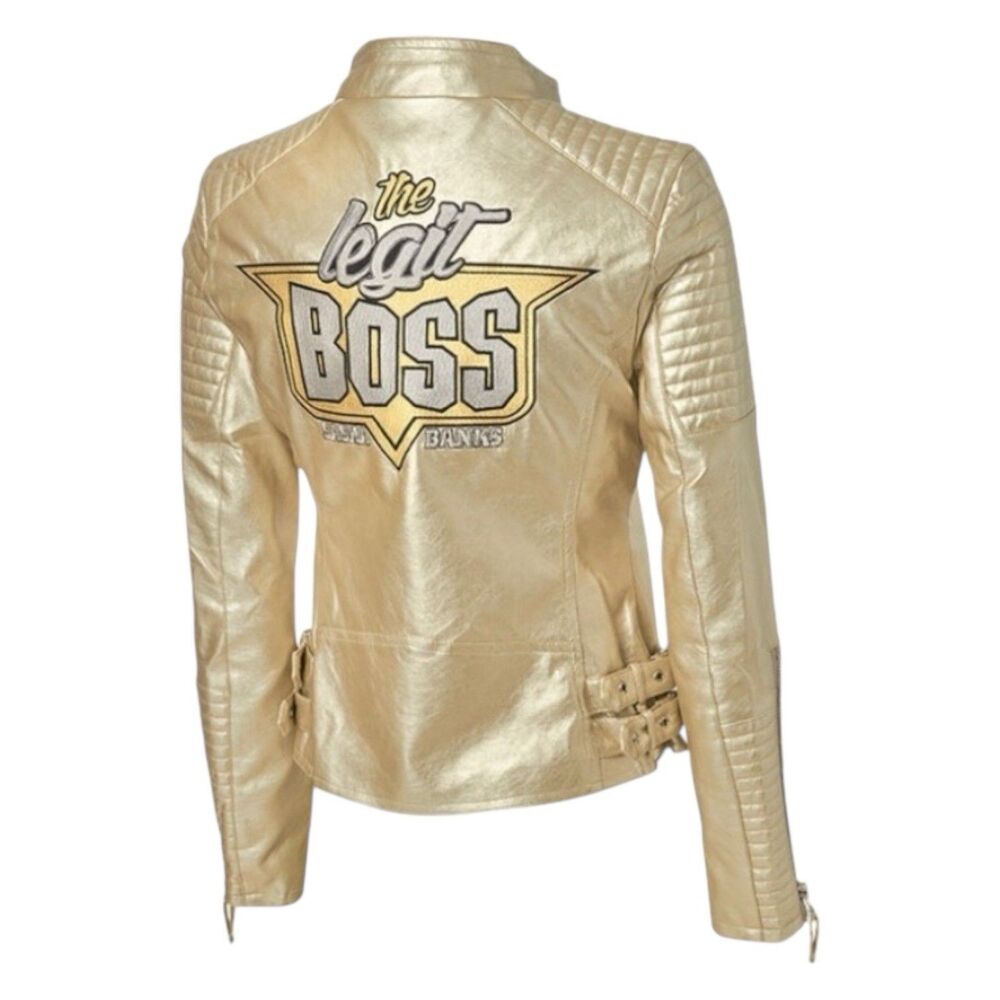 WWE Sasha Banks JacketWomen's XL Gold The Legit Boss Full Zip Mercedes Mone AEW - Picture 6 of 9